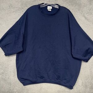 VTG Lee Sport Sweatshirt Men's Size 2XL XXL Blue Blank Short Sleeve Pullover